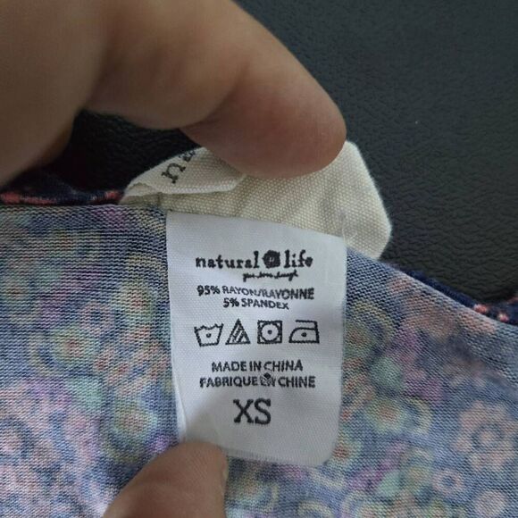 Natural Life Womens Floral Knee Length Dress Size XS Pink Sleeveless Boho Hippie - Picture 5 of 7